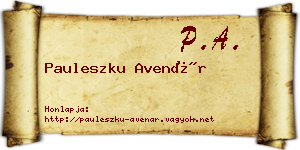 Pauleszku Avenár névjegykártya